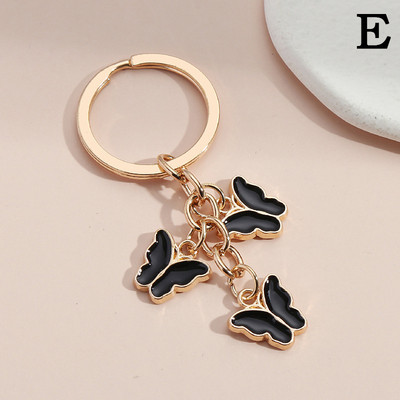 Breloc drăguț cu fluture colorat breloc metal cu animale zburătoare brelocuri pentru femei fete accesoriu geantă bijuterii lucrate manual