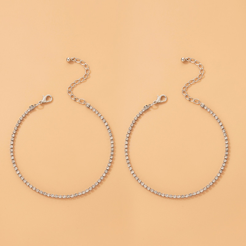 ToconaLuxusné farebné kamienkové retiazky na nohy pre ženy, prívesky, zlatá zliatina, nastaviteľné kovové náramky na členok, 2 ks/sada 21473