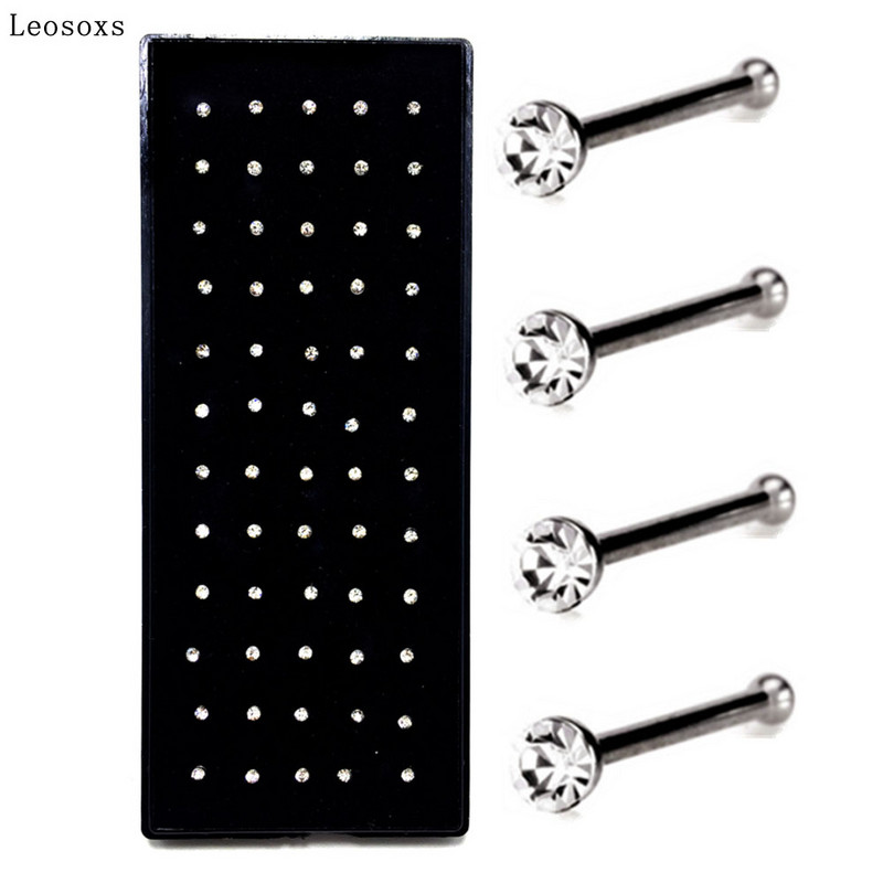 Leosoxs 40 de bucăți 60 de bucăți Bijuterii europene și americane Unghii pentru nas din oțel inoxidabil Oferta fierbinte