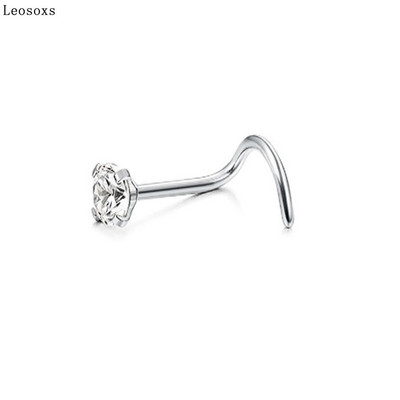Leosoxs 1 bucată de vânzare fierbinte din oțel inoxidabil în formă de L unghii pentru nas inel cu șapte forme pentru nas tijă curbată bijuterii piercing
