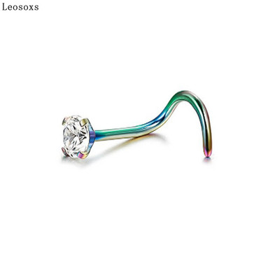 Leosoxs 1 bucată de vânzare fierbinte din oțel inoxidabil în formă de L unghii pentru nas inel cu șapte forme pentru nas tijă curbată bijuterii piercing