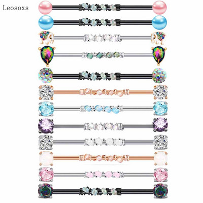 Leosoxs 2 buc. Bijuterii piercing rafinate ale unghiilor cu zirconiu multicolor cu personalitate, 2 buc.