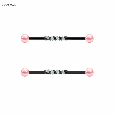 Leosoxs 2 buc. Bijuterii piercing rafinate ale unghiilor cu zirconiu multicolor cu personalitate, 2 buc.