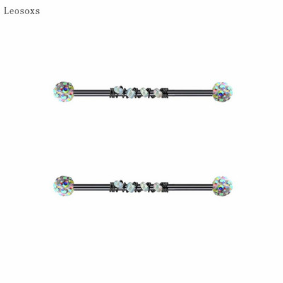 Leosoxs 2 buc. Bijuterii piercing rafinate ale unghiilor cu zirconiu multicolor cu personalitate, 2 buc.