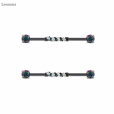 Leosoxs 2 buc. Bijuterii piercing rafinate ale unghiilor cu zirconiu multicolor cu personalitate, 2 buc.