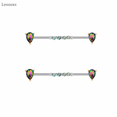 Leosoxs 2 buc. Bijuterii piercing rafinate ale unghiilor cu zirconiu multicolor cu personalitate, 2 buc.