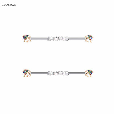 Leosoxs 2 buc. Bijuterii piercing rafinate ale unghiilor cu zirconiu multicolor cu personalitate, 2 buc.