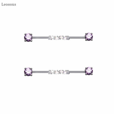 Leosoxs 2 buc. Bijuterii piercing rafinate ale unghiilor cu zirconiu multicolor cu personalitate, 2 buc.
