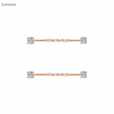 Leosoxs 2 buc. Bijuterii piercing rafinate ale unghiilor cu zirconiu multicolor cu personalitate, 2 buc.