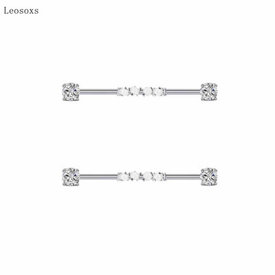 Leosoxs 2 buc. Bijuterii piercing rafinate ale unghiilor cu zirconiu multicolor cu personalitate, 2 buc.