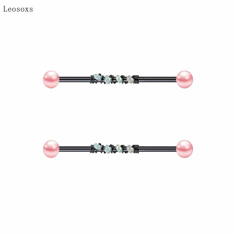 Leosoxs 2 buc. Bijuterii piercing rafinate ale unghiilor cu zirconiu multicolor cu personalitate, 2 buc.