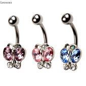 Leosoxs 1 buc Inel pentru buric fluture din oțel inoxidabil pentru piercing pentru unghii