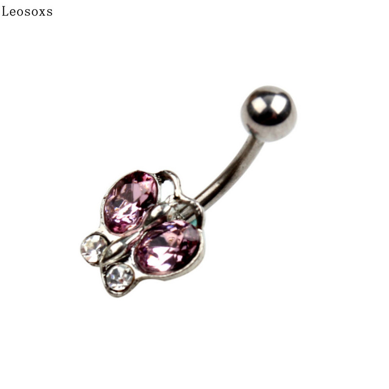 Leosoxs 1 buc Inel pentru buric fluture din oțel inoxidabil pentru piercing pentru unghii