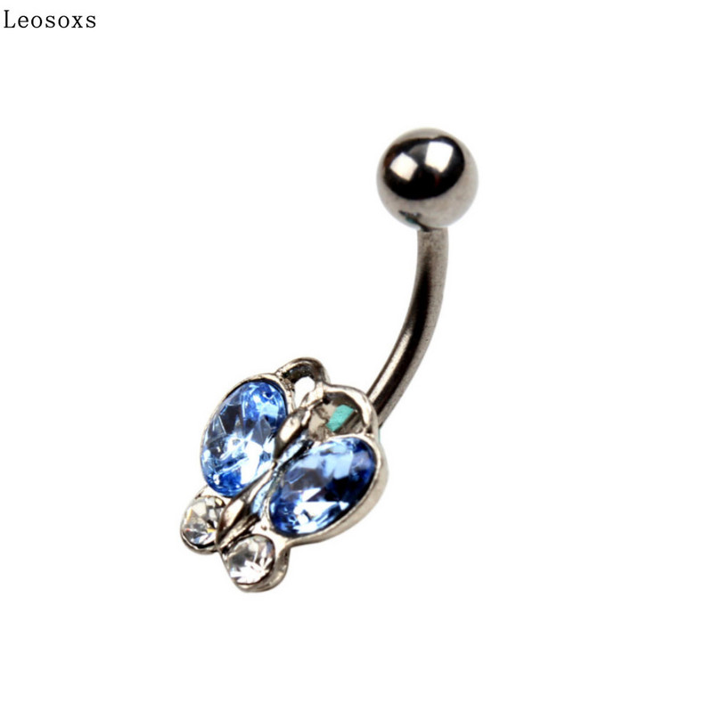 Leosoxs 1 buc Inel pentru buric fluture din oțel inoxidabil pentru piercing pentru unghii