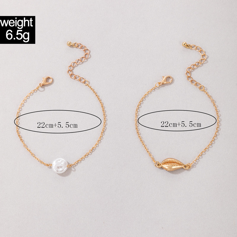 Tocona Bohemian Shell Zlaté náramky na členok pre ženy Prívesky Strapce Retiazka na nohy Letné šperky 3 ks/sady Príslušenstvo Veľkoobchod 21907