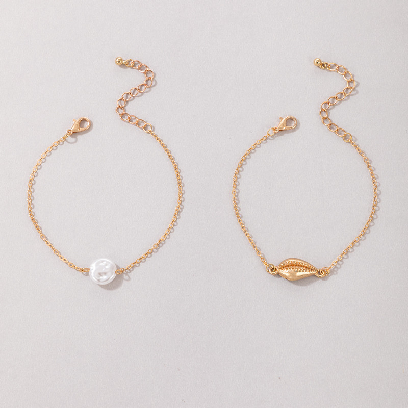 Tocona Bohemian Shell Zlaté náramky na členok pre ženy Prívesky Strapce Retiazka na nohy Letné šperky 3 ks/sady Príslušenstvo Veľkoobchod 21907