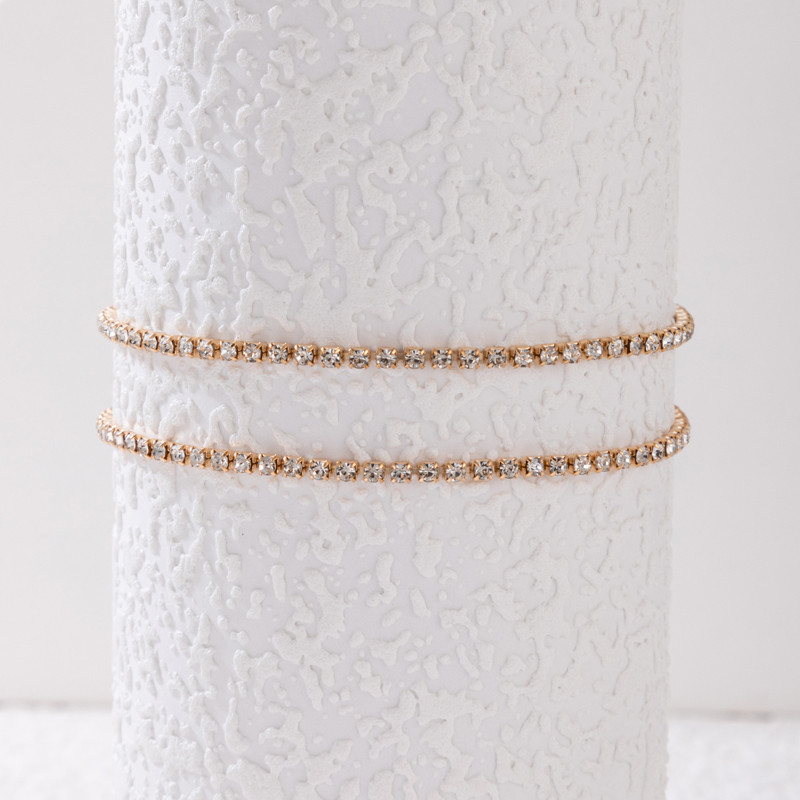 Tocona Lanț de picior cu strass colorat de lux pentru femei Brelocuri din aliaj de aur, metal, bijuterii glezne reglabile 2 buc/seturi 21473