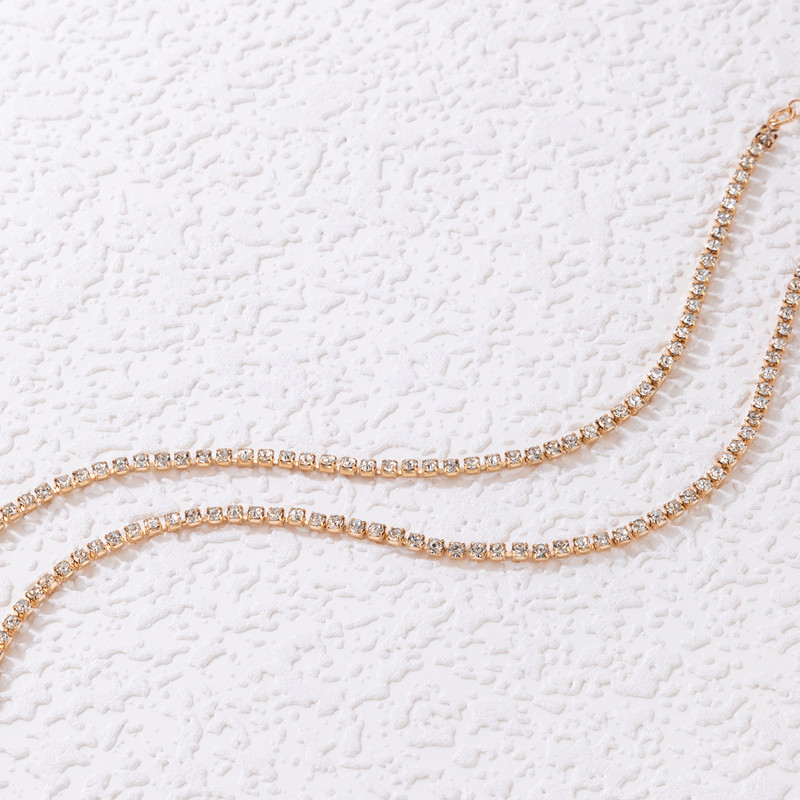 Tocona Lanț de picior cu strass colorat de lux pentru femei Brelocuri din aliaj de aur, metal, bijuterii glezne reglabile 2 buc/seturi 21473