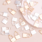 10 buc. Brelocuri mici din aliaj metalic de blocare Pandantive pentru brățări și coliere lucrate manual Accesorii de bijuterii de culoare auriu argintiu