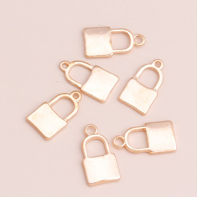 10 buc. Brelocuri mici din aliaj metalic de blocare Pandantive pentru brățări și coliere lucrate manual Accesorii de bijuterii de culoare auriu argintiu