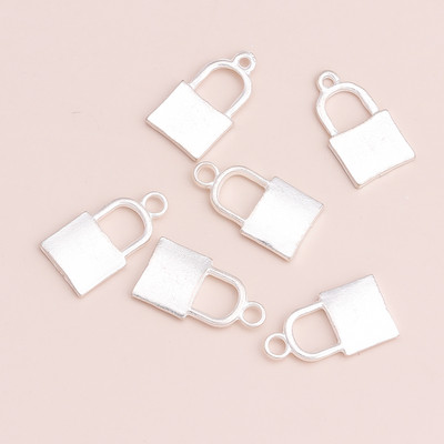 10 buc. Brelocuri mici din aliaj metalic de blocare Pandantive pentru brățări și coliere lucrate manual Accesorii de bijuterii de culoare auriu argintiu