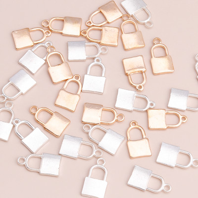 10 buc. Brelocuri mici din aliaj metalic de blocare Pandantive pentru brățări și coliere lucrate manual Accesorii de bijuterii de culoare auriu argintiu