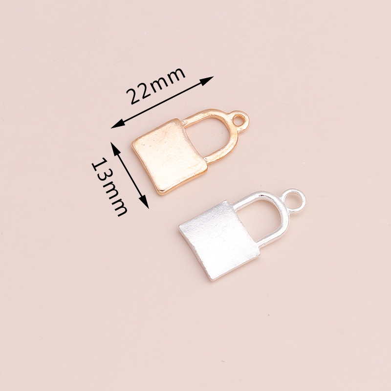 10 buc. Brelocuri mici din aliaj metalic de blocare Pandantive pentru brățări și coliere lucrate manual Accesorii de bijuterii de culoare auriu argintiu