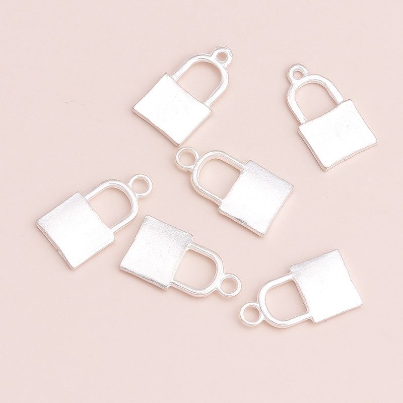 10 buc. Brelocuri mici din aliaj metalic de blocare Pandantive pentru brățări și coliere lucrate manual Accesorii de bijuterii de culoare auriu argintiu