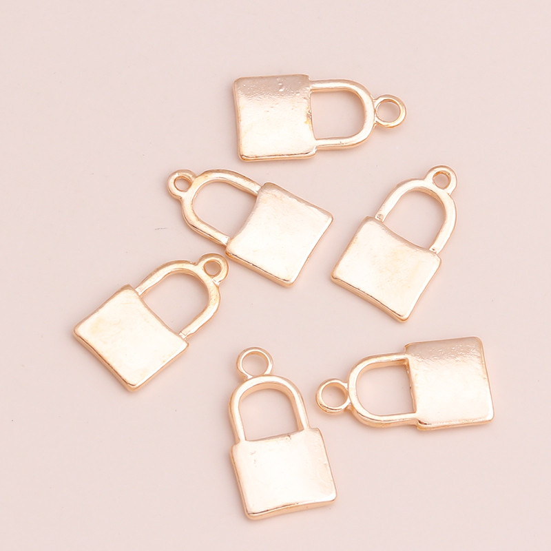 10 buc. Brelocuri mici din aliaj metalic de blocare Pandantive pentru brățări și coliere lucrate manual Accesorii de bijuterii de culoare auriu argintiu