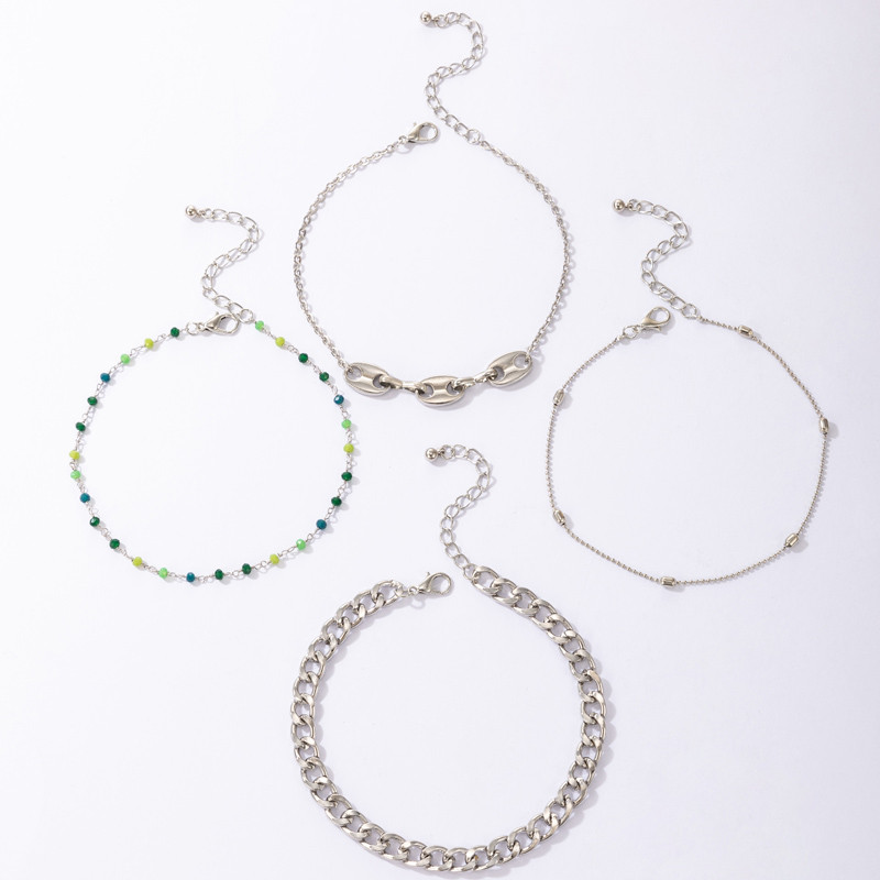 Tocona 4 buc/seturi gleznele colorate cu margele pentru femei Vara Shell Lanț gros Lanț reglabil pentru picioare Bijuterii boeme 18188