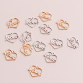 20 de bucăți 22x19 mm litere geometrice goale în formă de dragoste inimi brelocuri bricolaj brățări și coliere pandantive pentru realizarea de bijuterii