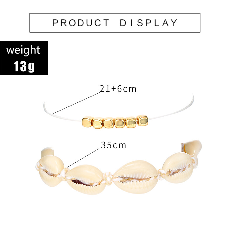 Tocona Boemia Shell frânghie gleznele pentru femei bărbați lucrate manual reglabil aliaj metal picior lanț vară bijuterii accesorii