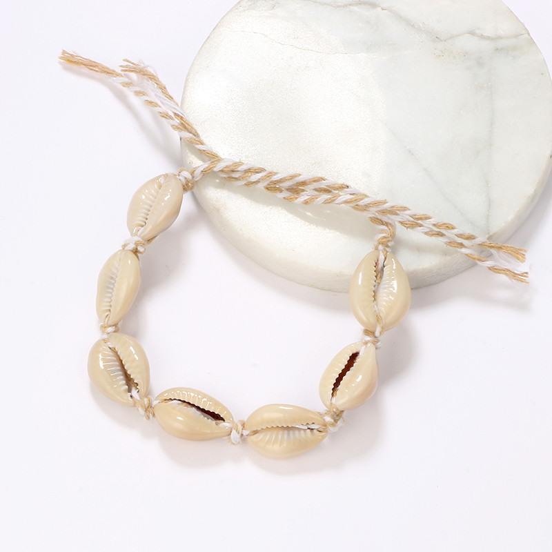 Tocona Boemia Shell frânghie gleznele pentru femei bărbați lucrate manual reglabil aliaj metal picior lanț vară bijuterii accesorii