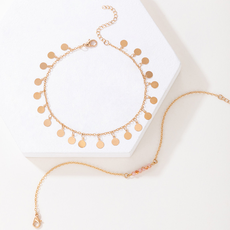 ToconaCharms ciucuri gleznele pentru femei bărbați multi-strat geometric aliaj metal lanț reglabil picior boho bijuterii accesorii3323