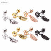 Leosoxs 2 buc. Bijuterii piercing de cercei drepte perforați, cu diamante, creativ