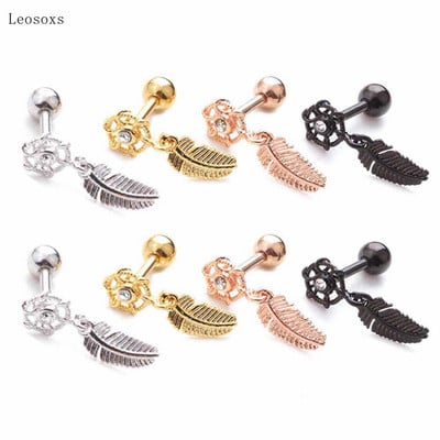 Leosoxs 2 buc. Bijuterii piercing de cercei drepte perforați, cu diamante, creativ