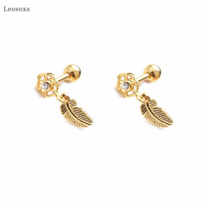 Leosoxs 2 buc. Bijuterii piercing de cercei drepte perforați, cu diamante, creativ