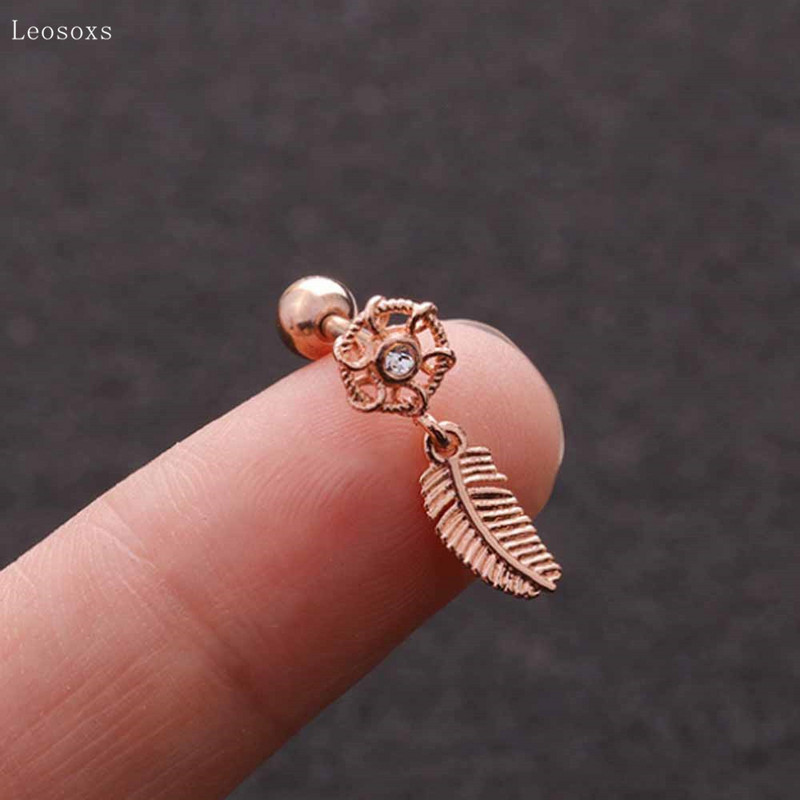 Leosoxs 2 buc. Bijuterii piercing de cercei drepte perforați, cu diamante, creativ