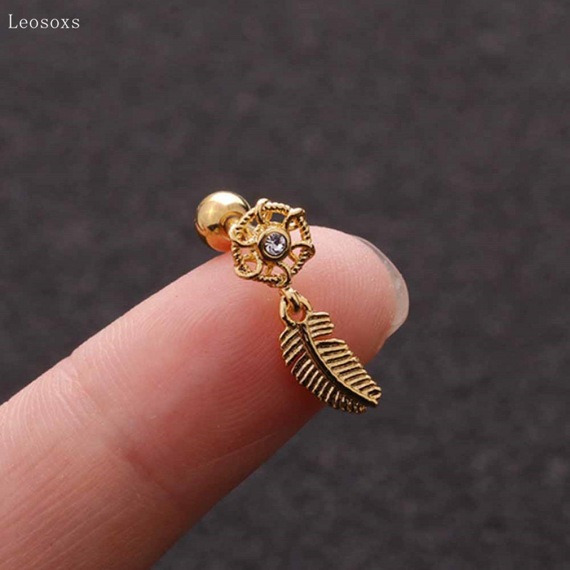 Leosoxs 2 buc. Bijuterii piercing de cercei drepte perforați, cu diamante, creativ