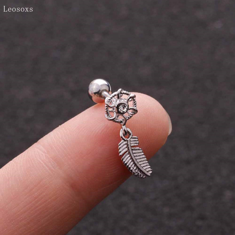 Leosoxs 2 buc. Bijuterii piercing de cercei drepte perforați, cu diamante, creativ