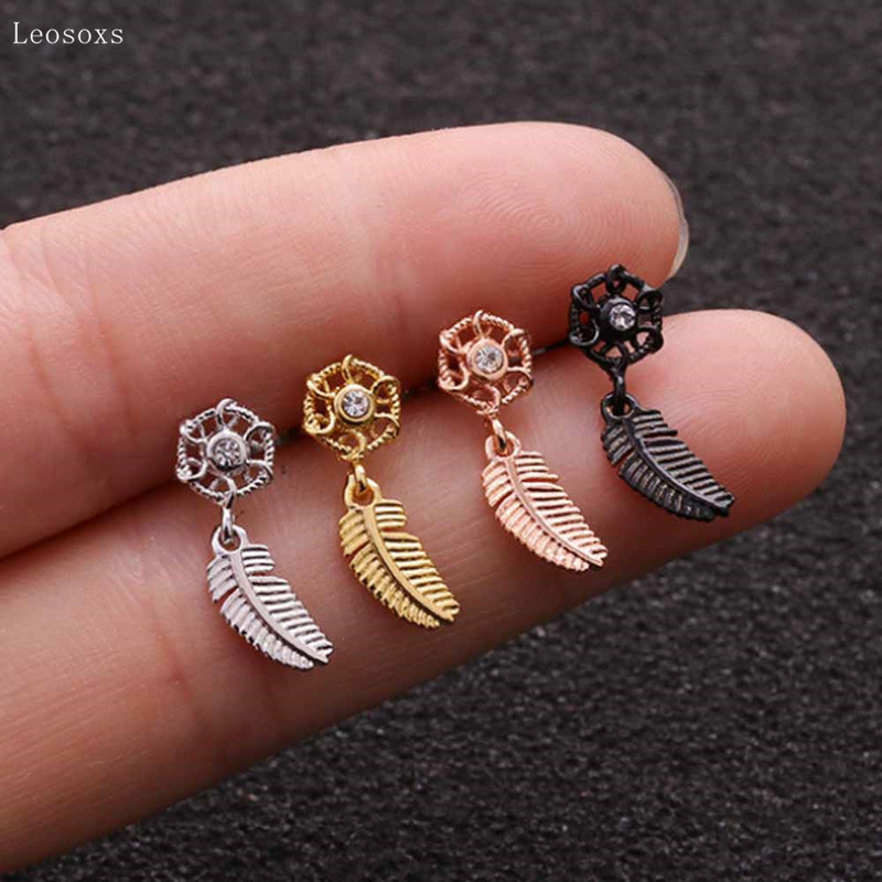 Leosoxs 2 buc. Bijuterii piercing de cercei drepte perforați, cu diamante, creativ