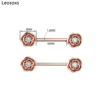 Leosoxs 1 чифт нов пръстен за гърди с циркон Нокът за гърди от неръждаема стомана Бижута за пиърсинг 14G