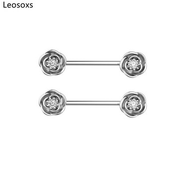 Leosoxs 1 чифт нов пръстен за гърди с циркон Нокът за гърди от неръждаема стомана Бижута за пиърсинг 14G