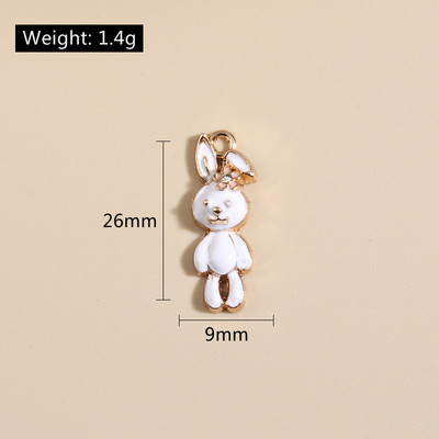 10 ks zlatých farebných mixov kvetinových príveskov s králikmi a bábikami, prívesok so zvieratami, vhodné na náhrdelníky, ručne vyrábané šperky.