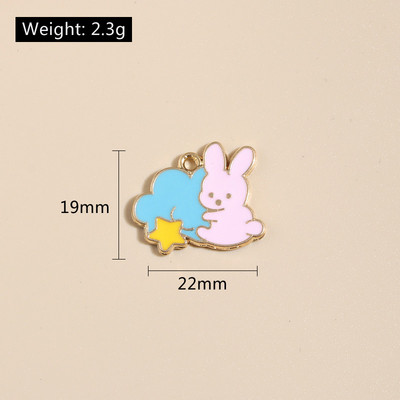 10 ks zlatých farebných mixov kvetinových príveskov s králikmi a bábikami, prívesok so zvieratami, vhodné na náhrdelníky, ručne vyrábané šperky.