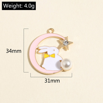 10 ks zlatých farebných mixov kvetinových príveskov s králikmi a bábikami, prívesok so zvieratami, vhodné na náhrdelníky, ručne vyrábané šperky.