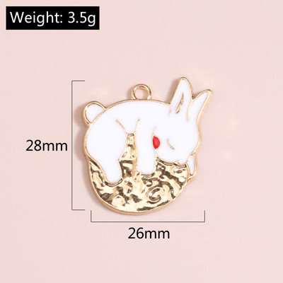 10 ks zlatých farebných mixov kvetinových príveskov s králikmi a bábikami, prívesok so zvieratami, vhodné na náhrdelníky, ručne vyrábané šperky.