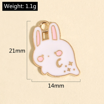 10 ks zlatých farebných mixov kvetinových príveskov s králikmi a bábikami, prívesok so zvieratami, vhodné na náhrdelníky, ručne vyrábané šperky.