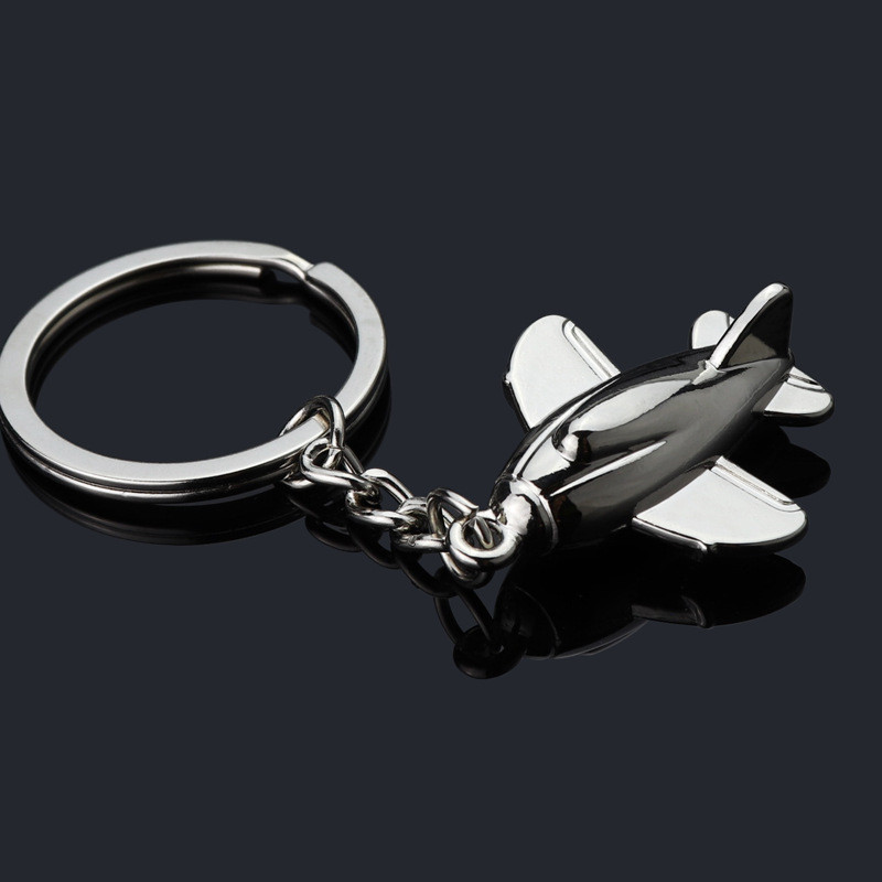 Breloc cu model de avion de modă, culoare argintie, lanț de chei pentru mașină/geantă pentru bărbați, femei, bijuterii pentru avioane