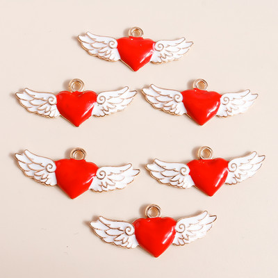 10db 13*13mm Romantikus Zománc Love Heart Bűbáj nyaklánchoz Medálok Fülbevalók Barkácsolás Színes Mini Bűbáj Ékszer keresés